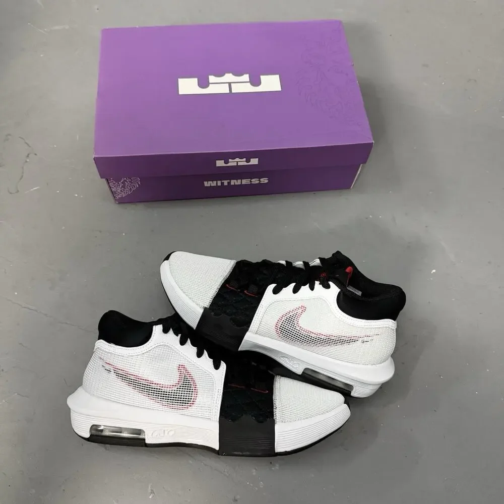Size 8.5 - Nike LeBron Witness 8 White University Red Black